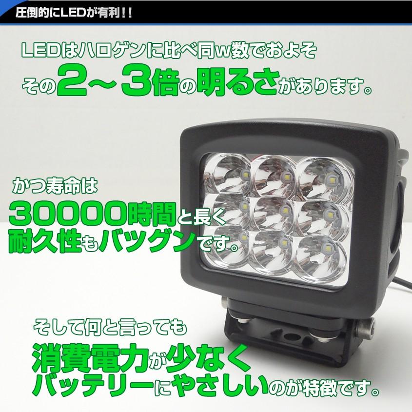 作業灯 LED 24v 12v 投光器 90w スポット サーチライト 屋外 照明 ナイター 夜間作業 トラクター コンバイン 船 漁船 海苔船 デッキライト｜ksgarage｜11