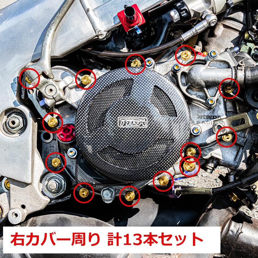 NSR250R MC21用 乾式 右クランクケースカバー K'sガレージ NSR250 R. クランクケースカバー周り チタンボルト 13本