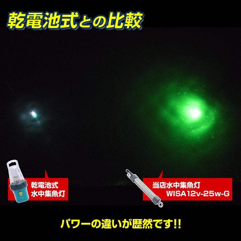 水中集魚灯 LED 12v専用 グリーン 25w イカ釣り アジ メバル タチウオ 夜釣り ライト シラスウナギ 漁 道具 緑 発光 2880ルーメン 集魚灯｜ksgarage｜03