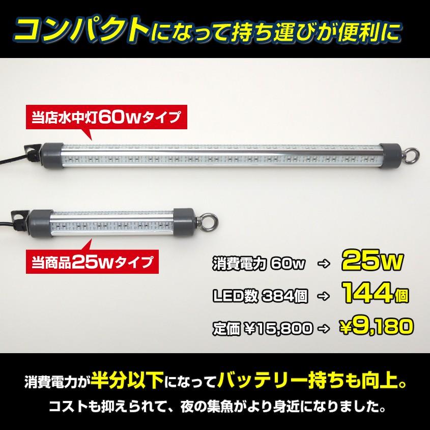 水中集魚灯 LED 12v専用 グリーン 25w イカ釣り アジ メバル タチウオ 夜釣り ライト シラスウナギ 漁 道具 緑 発光 2880ルーメン 集魚灯｜ksgarage｜05