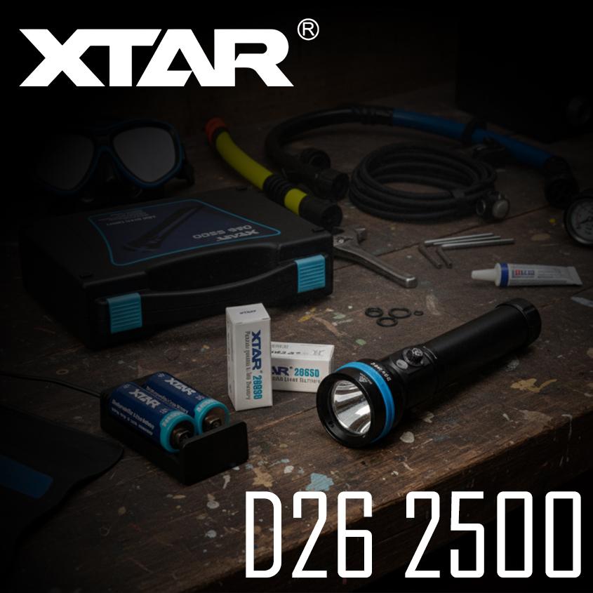 XTAR 正規代理店 D26 2600 水中ライト ダイビング 2500ルーメン 充電式