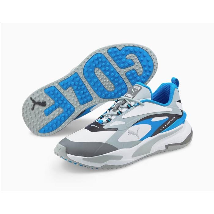 新品未使用26.5メンズプーマゴルフシューズGSファスト(ホワイトブルー) PUMA（プーマ） ☆激安新品☆ GS ファスト ラバーアウトソール