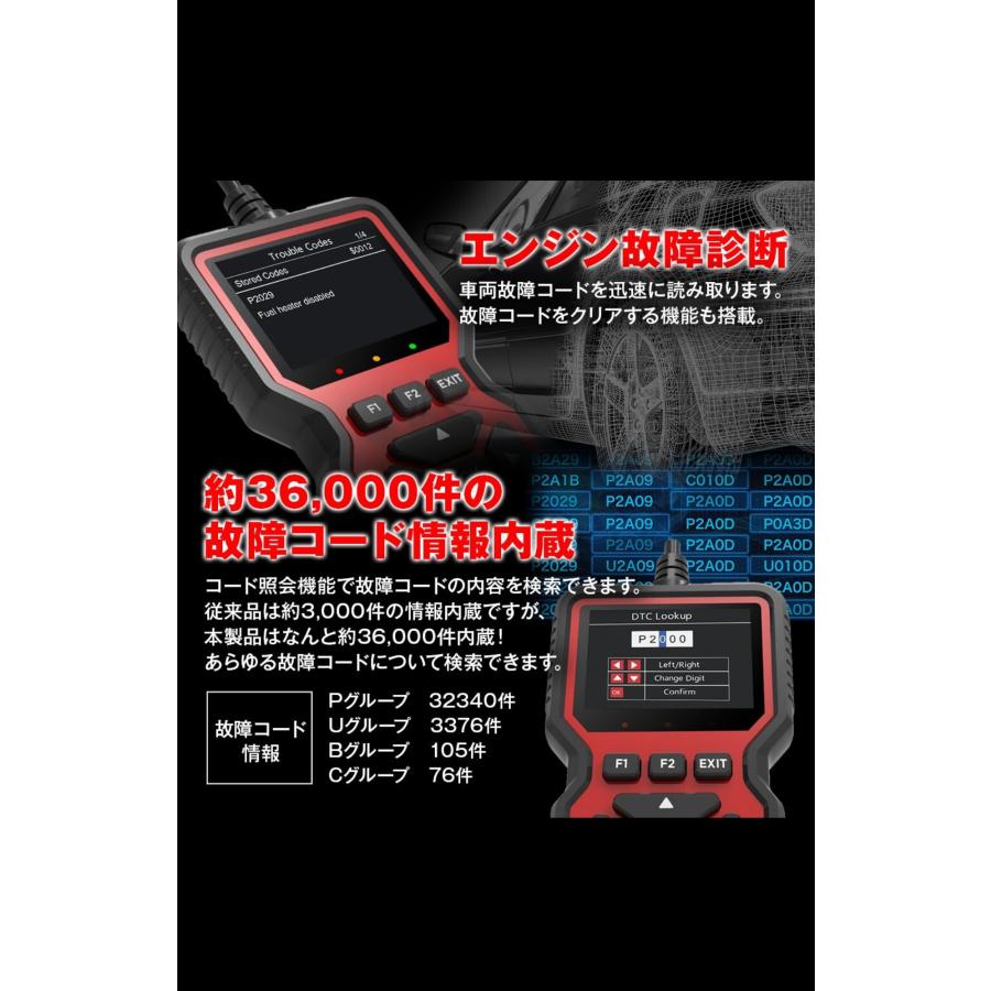 OBD2 診断機 日本語設定済み  車検時 義務化 整備の必需品 OBD2 OBD診断機 スキャンツール 最新式 日本語 障害コード エラー