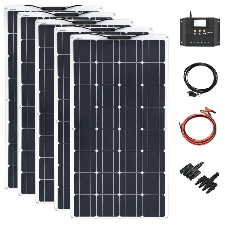 500wフレキシブル ソーラーパネル 5x100 システムキット モジュール 5pcsx100w ソーラーキット マリンrvボート 充電器コントローラー 非常用 車中 Jd24 2 Kshopmart 通販 Yahoo ショッピング