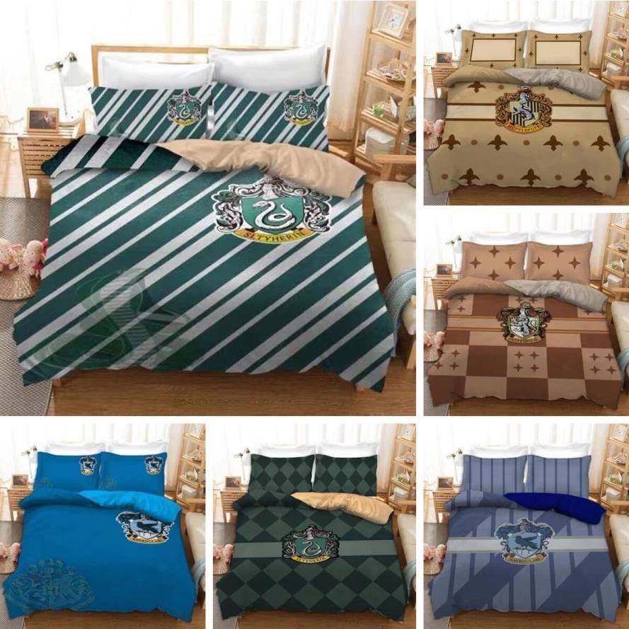 布団カバー ハリーポッター 寝具カバー ベッドカバー 魔法魔術学校 3点セット 4点セット 着脱簡単 寝室用 家庭用 寝具カバーセット 掛け