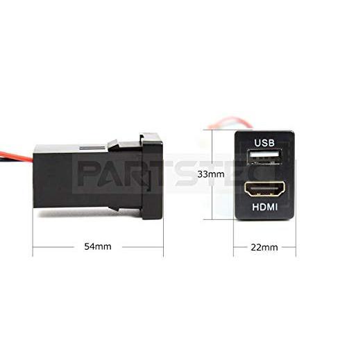 MOTOR POWER 134-52 トヨタ用 HDMI*USBポート搭載 スイッチホールパネル 参考適合 ：C-HR / 50系 30系 プリウス/プリウスα/アクア / 30系 20系 アルファード｜ksi-st2｜05