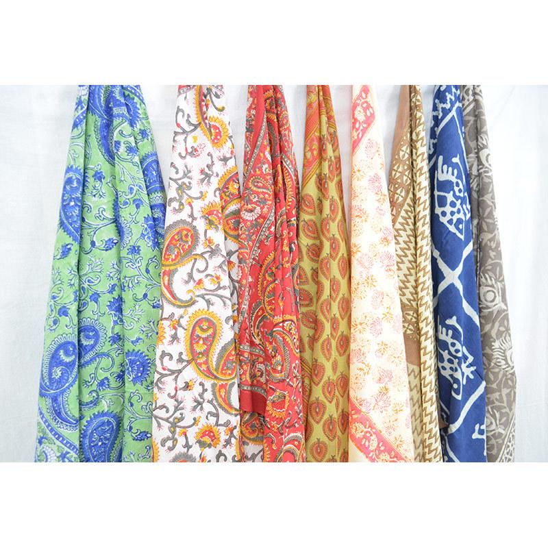 Anjuna エスニック柄 インド綿 コットン ボイル パレオ スカーフ