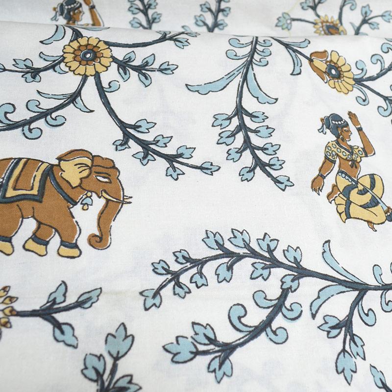 エスニック柄 インド綿100％ 210cm×140cm マルチカバー/ボタニカル