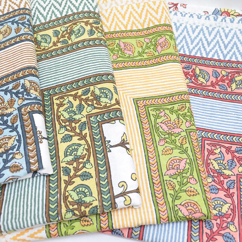 エスニック柄 インド綿100％ 210cm×140cm マルチカバー/ボタニカル