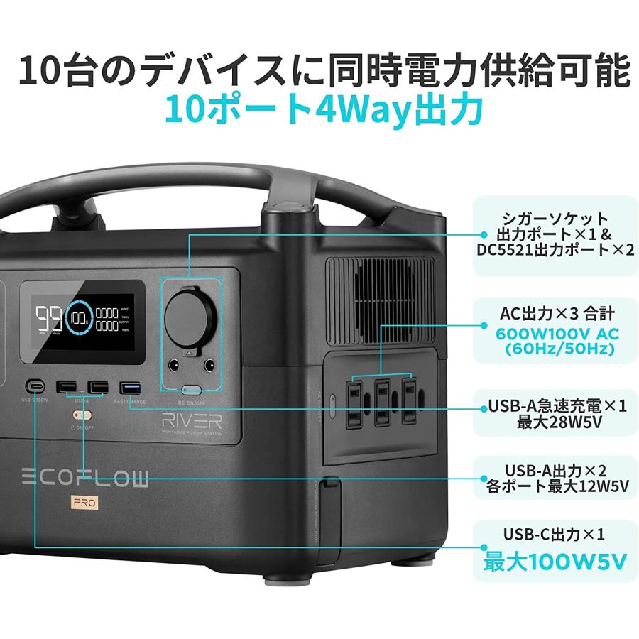 品質のいいEcoFlow ポータブル電源 RIVER 大容量 Pro 720Wh ポータブル