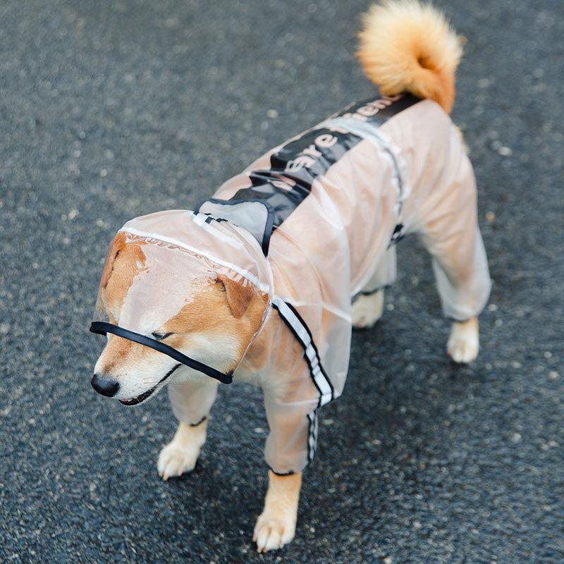 犬用 レインコート ポンチョ 着せやすい ドッグウェア 雨具 カッパ 透明 フード付 XSからXXL 小型 中型 大型 チワワ ダックス 柴犬 ブラック ホワイト｜ksmc-shop｜08
