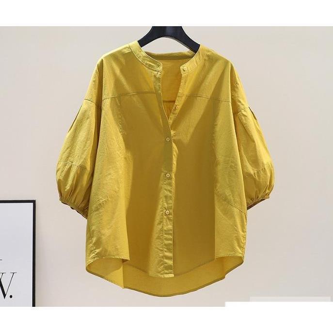 ふくらんだ袖 ブラウス シャツ  可愛い デザイン バルーン袖 通勤 韓国風｜ksmc-shop｜02