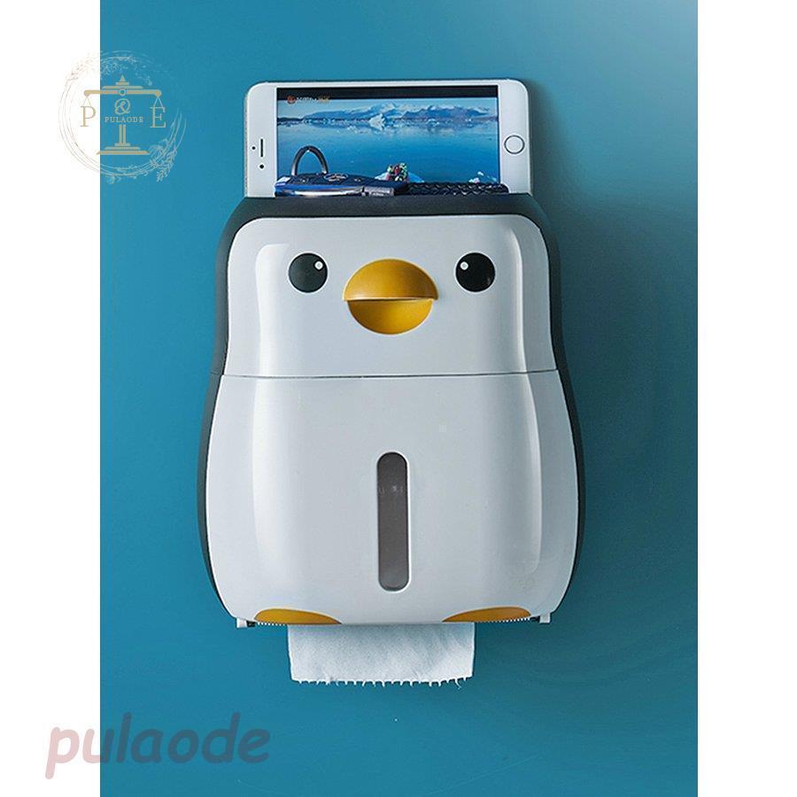 日用品雑貨 トイレ用品 トイレットペーパーホルダー ユニーク 動物 ペンギン 小物置き場 台 スマホ置き場 ブラック｜ksmc-shop｜02