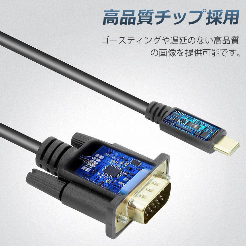 USB-C VGA 変換ケーブル 1.8m USB C VGA 変換 USB Type C VGA 変換ケーブル 1080P Thunderbolt 3 dsub 15ピン対応 MacBook iPad などに対応｜ksmc-shop｜06