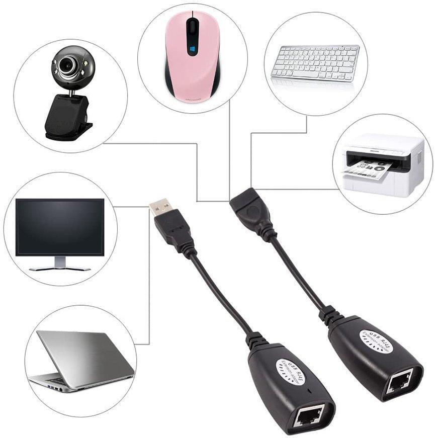 USB 2.0からRJ45 イーサネットUSB延長 アダプター エクステンダー 40M延長可能 ネットワークアダプタケーブル MacBook対応 US｜ksmc-shop｜06