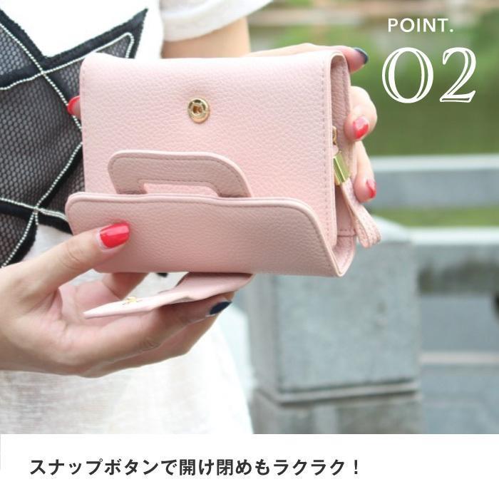 財布 レディース 可愛い かわいい ミニ財布 短財布 無地 三つ折り財布 大人 wallet 上品 カジュアル 通勤 お出掛け｜ksmc-shop｜12