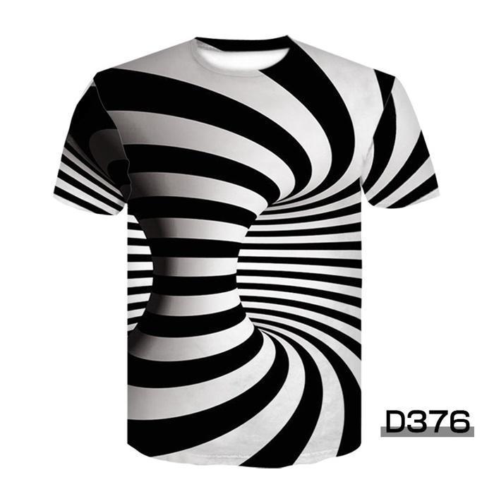 半袖Tシャツ おもしろ 3Dプリント トリックアート メンズ 渦 オプティカルイリュージョン メンズTシャツ クルーネック カジュアル｜ksmc-shop｜05