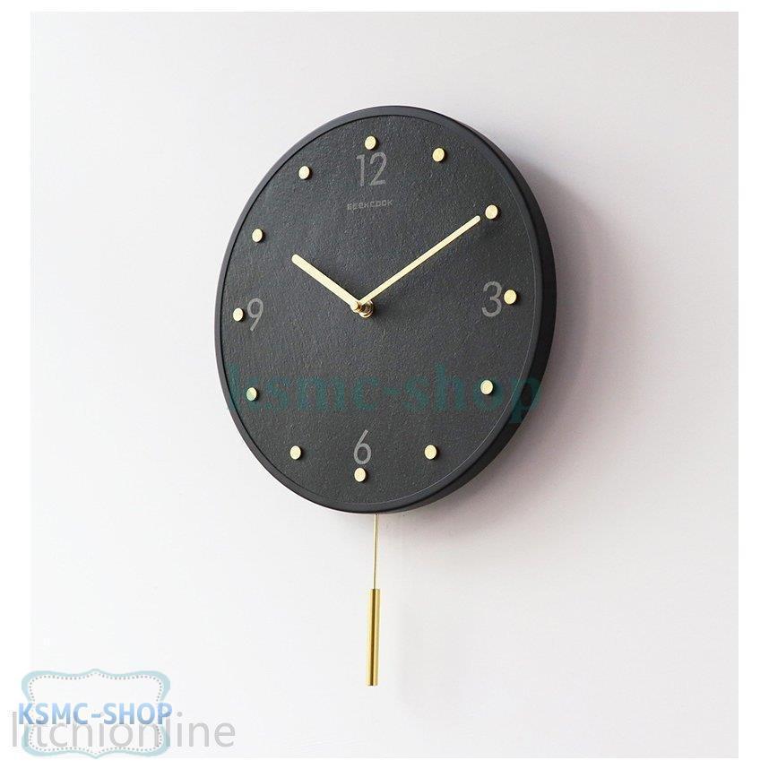 壁掛け時計 壁掛時計 掛け時計 木製 振り子時計 モダン シンプル 静音 北欧 クラシック ナチュラル ウォールクロック デコレーション 個性的 おしゃれ 30cm