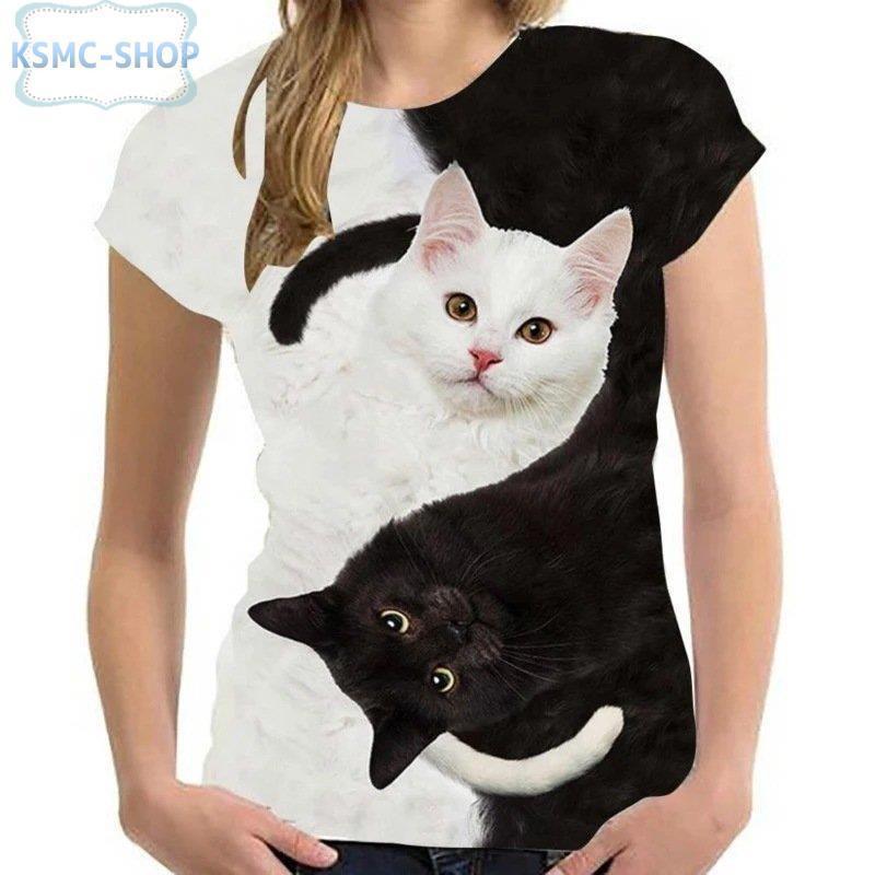 Tシャツ レディース イラスト 可愛い 3d 猫 Tシャツ 半袖 男女兼用 薄手 ねこ 白 レディース 面白 おもしろ かわいい トリックアート Cx 2308 3ld281 Ksmcヤフーショップ 通販 Yahoo ショッピング