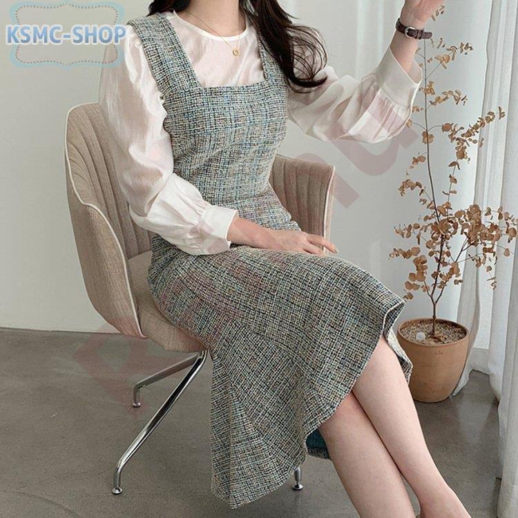 サロベットスカート レディース 40代 秋冬新作 ノースリープワンピース ラシャ ワンピース ロング丈 フレアスカート サロベット オシャレ韓国風 大人 上品 Seal限定商品