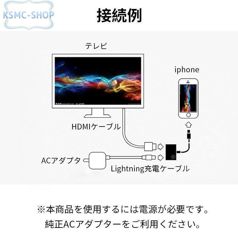 HDMI 変換ケーブル 変換アダプタ Lightning to HDMI ライトニング 簡単接続 Lightning - Digital AVアダプタ iphone 種類 新ios対応｜ksmc-shop｜06