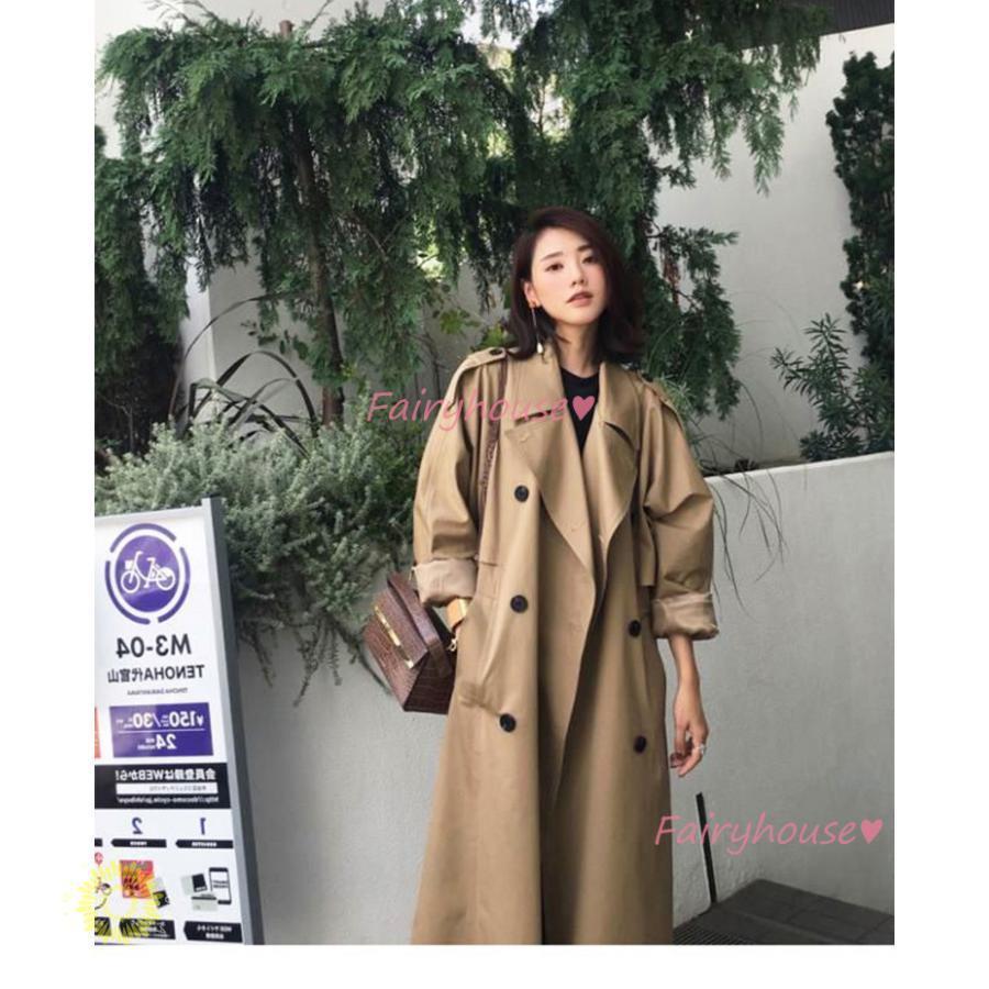 トレンチコート レディース 40代 ロング丈ジャケットカーキ 春