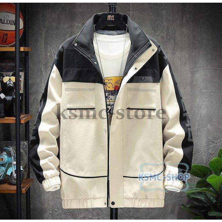 ウィンドブレーカー メンズ ジャケット マウンテンパーカー ジップパーカー 配色 アウター スタンドカラー 立襟 春秋春物 スポーツ カッコイイ ライトアウター