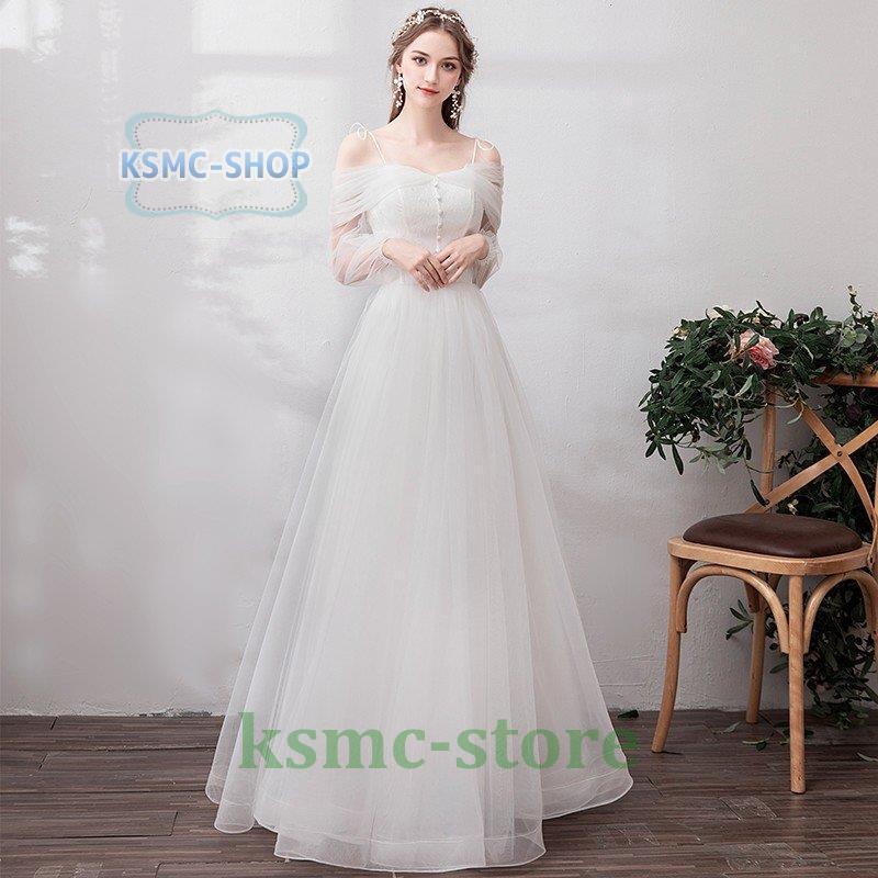 82％以上節約 ウェディングドレス 白 Aライン 海外挙式 花嫁 二次会