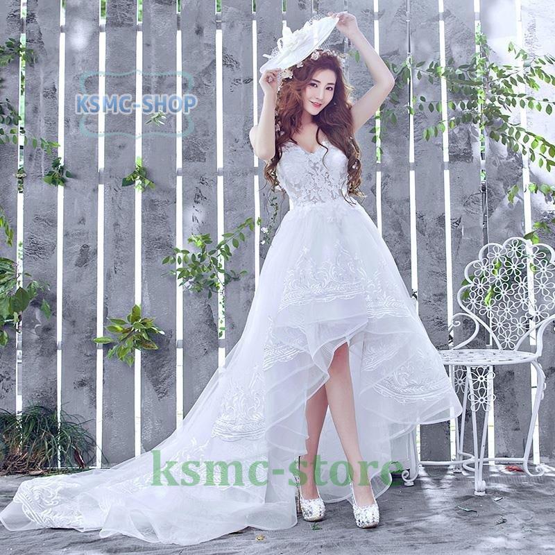 新作アイテム毎日更新 ウェディングドレス エンパイア 安い トレーン