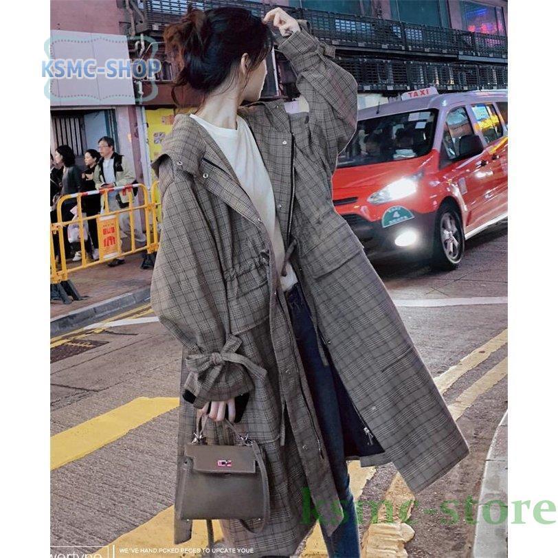 売れ筋クリアランス トレンチコート レディース チェック柄 スプリングコート 秋 ロング チェックトレンチコート 体型カバー アウター コート 安い新品 Www Superavila Com