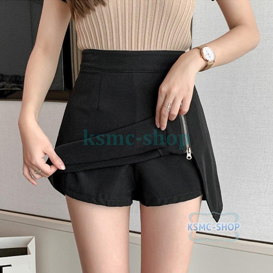 キュロットスカート レディース スカート風 ショーパン ハイウエスト