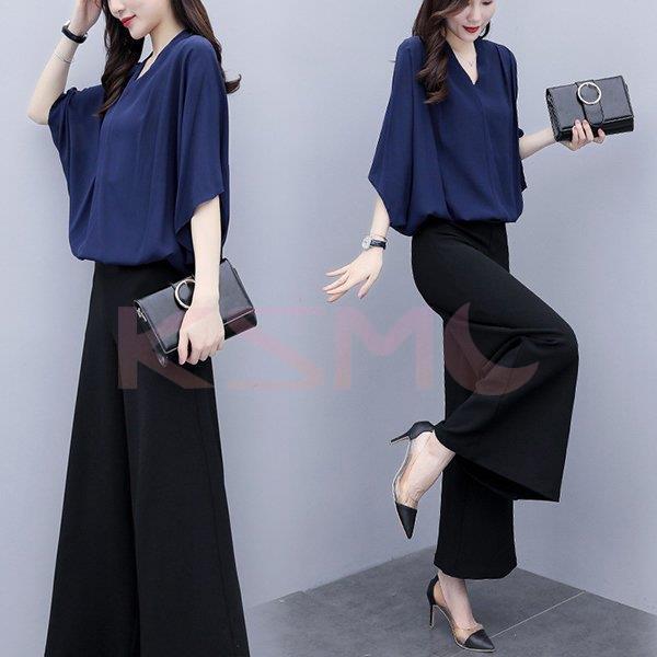 レディースファッション 御出産御祝 御祝 出産祝い セットアップ レディース 夏 40代 代 コーデ カジュアル 2点セット ブラウス 半袖 ガウチョパンツ シフォン 大きいサイズ 韓国風 おしゃれ 着痩せ 通勤 上品 Mou8kmy8ag Www Slnb In