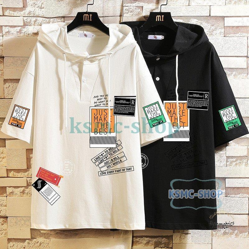 21夏新作 半袖パーカー メンズ 英字柄 プリント パーカー 半袖 五分袖パーカー 薄手 カジュアル 大きいサイズ 夏服 Nz1 Ksmcヤフーショップ 通販 Yahoo ショッピング