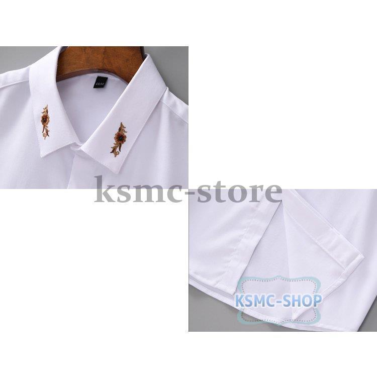 ビジネスシャツ フォーマルシャツ 制服 長袖 シャツ ワイシャツ ボタンダウンシャツ 白シャツ メンズ 結婚式 お葬式 礼服 ブラック ホワイト M-3XL｜ksmc-shop｜16
