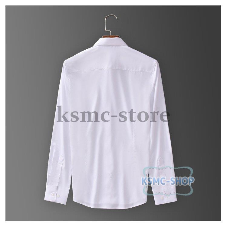 ビジネスシャツ フォーマルシャツ 制服 長袖 シャツ ワイシャツ ボタンダウンシャツ 白シャツ メンズ 結婚式 お葬式 礼服 ブラック ホワイト M-3XL｜ksmc-shop｜07