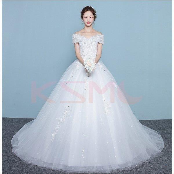 超安い販売中 ウェディングドレス 結婚式 二次会 ホワイト 花嫁 ウェディング プリンセスドレス 白ドレス ロングドレス トレーン 引き裾 披露宴 編み上げ 最終値引き価格 Www Superavila Com