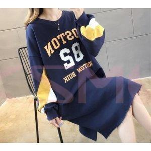 オンライン限定商品 パーカー かわいい おしゃれ コットン混 綿混 カジュアル 春秋 ゆったり 長袖 ロング トップス ワンピース ハイネック 体型カバー プルオーバー レディース 長袖 サイズ Xl