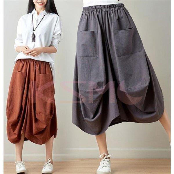 ワイドパンツ レディース 七分丈 綿麻 ショートパンツ ガウチョパンツ スカートパンツ ゆったり ボトムス ハイウエスト カジュアル 夏 贈る結婚祝い