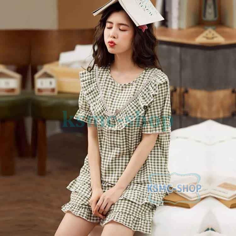 楽天最安値に挑戦 パジャマ レディース 春夏 ルームウェア パジャマ 2点セット 半袖 パンツ パジャマ 寝間着 部屋着 体型カバー 韓国風 可愛い Democracia Tv