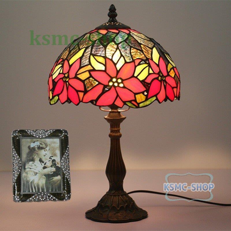 上級品◇美品 ステンドランプ ステンドグラス アンティーク 花柄 3C