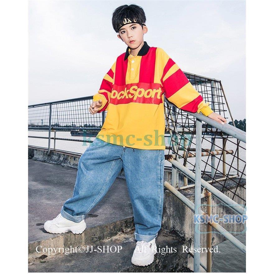 男の子 キッズ ダンス衣装 ヒップホップ セットアップ 子供 デニムパンツ ダンストップス Hiphop 演出服 女の子 長袖 ジャズダンス おしゃれ ステージ衣装