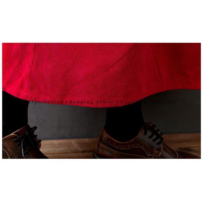 ワンピース シャツワンピース ロング レディース マキシワンピース 長袖 チュニック ゆったり 大きいサイズ 体型カバー コーデュロイ 40代 50代 春 秋｜ksmc-shop｜16