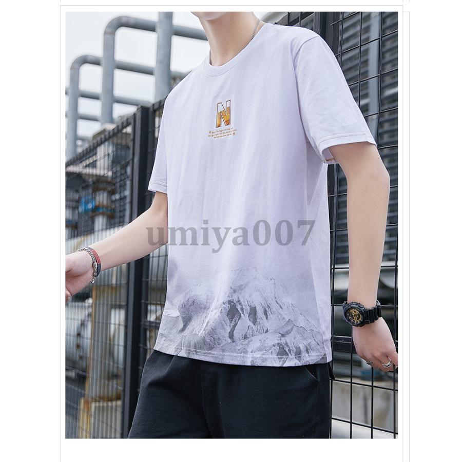 Tシャツ メンズ 半袖 丸首 英文字 シンプ お兄系 クルーネック 涼しい カジュアル 春 夏 ゆったり トップス｜ksmc-shop｜05