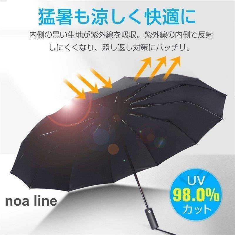 折りたたみ傘逆さ折り畳み傘10本骨丈夫ワンタッチ自動開閉逆さ傘UVカット撥水大きい逆さま傘耐風男女兼用晴雨兼用遮光日傘 new｜ksmc-shop｜02