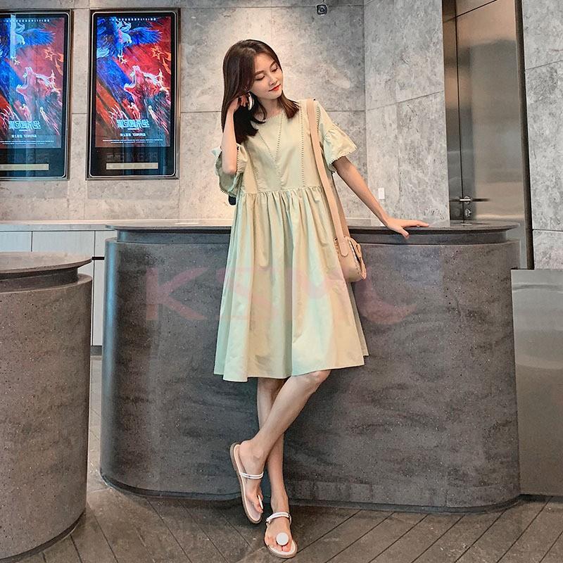 完成品 マタニティー 森ガール系 リゾート 快適 綿 半袖 レディースワンピース 膝丈 無地 ゆったりワンピース カジュアル きれいめ 40代 30代 代 人気 ワンピース サイズ Xl