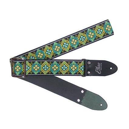 Straps (エララストラップ) Beehive Turquoise/Yellow Ultrasuede 美しい 頑丈 【Groovy】 プロ仕様 ギターストラップ
