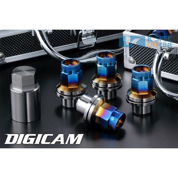 DIGICAM チタンレーシングナット 24本セット トヨタ純正 7角M14袋タイプ 43.5mm/ローレットタイプ_[TNF15-M1424 ...