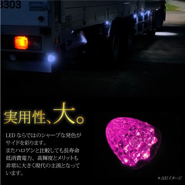 S25 LED バルブ サイドマーカー 12V 24V 180° SMD 27連 2個セット 桃