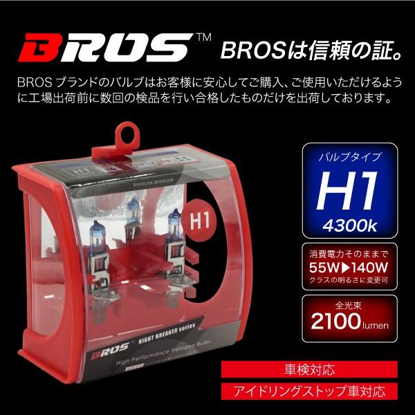 ハロゲンバルブ H1 55W 4300K 12V 140W 2100lm相当 車検対応 2個セット