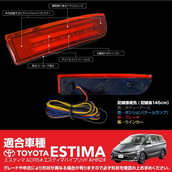エスティマ 50系 LEDリフレクター 流れるウインカー ファイバーイルミ